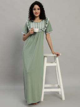 SEPHANI - Women Hosiery Cotton Green Nighty