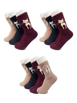 Secrets By ZeroKaata - Women's Multicolour Printed Winter Socks (Pack of 10)