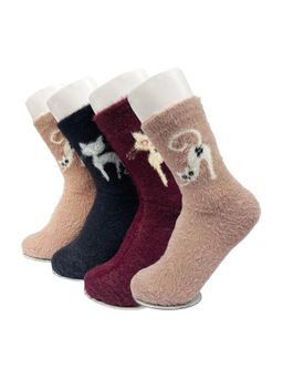 Secrets By ZeroKaata - Women Multi-coloured Winter Socks (Pack of 4)