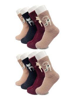 Secrets By ZeroKaata - Women Multicolour Printed Winter Socks (Pack of 8)