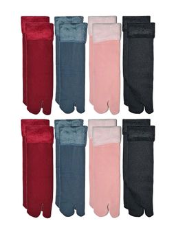 Secrets By ZeroKaata - Women's Multicolour Solid Winter Socks (Pack of 8)