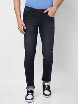 Giordano - Black Slim Fit Solid Mid Waist Clean Look Jeans