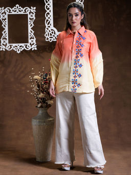 Phulkari Forever - Pure Muslin Hand Embroidered Phulkari Shirt- Multi-Color