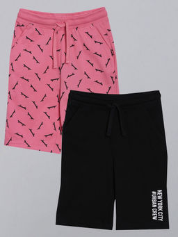 3PIN - Multi-Colour Cotton Shorts with Adjustable Waistband for Boys (Pack of 2)