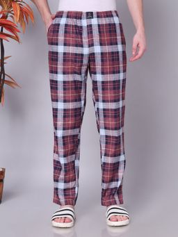 Urban Scottish - Men Burgundy Cotton Regular Fit Pyjama