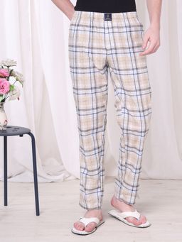 Urban Scottish - Men Beige Cotton Check Regular Fit Pyjama