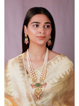 RIANA JEWELLERY - Stylishly Designed Hand Crafted Long Pearl Necklace With Multi Colour Beads