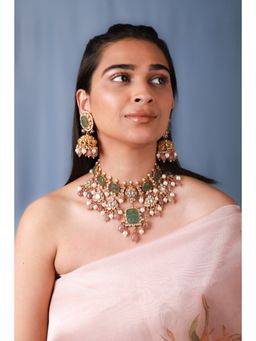 RIANA JEWELLERY - Mint Green Handcrafted Necklace Set