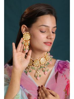 RIANA JEWELLERY - Indian Traditional Wear Designer Necklace Set In Pastel Shades