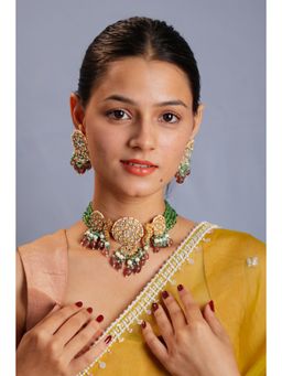 RIANA JEWELLERY - Designer Gorgeous Pink Green Choker Set