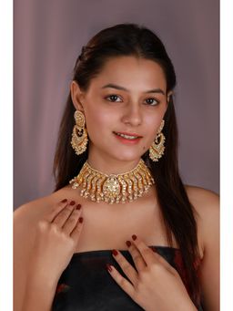 RIANA JEWELLERY - Ethnic Royal Silver Based Pearl Necklace Set