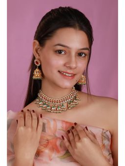 RIANA JEWELLERY - Minimalist Multicolour Single Line Choker Necklace Set