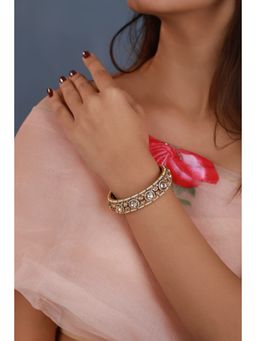 RIANA JEWELLERY - White Jadtar Stone Bangle For Women