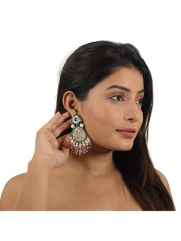 RIANA JEWELLERY - Green Mina work Earrings
