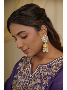 RIANA JEWELLERY - Indian Traditional Wear White Pearl Jhumka