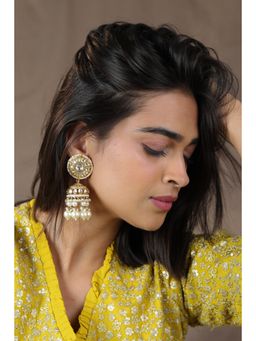 RIANA JEWELLERY - White Gold Pearl Jhumka Trendy Jhumka Earrings