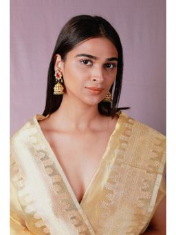 RIANA JEWELLERY - Rajasthani Traditional Jhumki's In Ruby And Emerald Beads