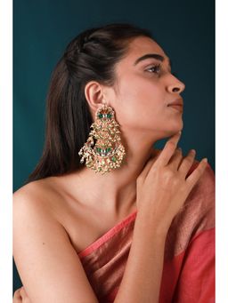 RIANA JEWELLERY - Gold Plated Multicolour Ethnic Wear Earrings