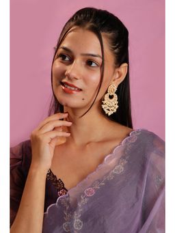 RIANA JEWELLERY - Gold Plated Pearl Studded Chandbali Earrings