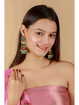 RIANA JEWELLERY - Multicolour Designer Long Earrings