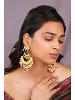 RIANA JEWELLERY - Monzonite Earrings With Rose Pink Hangings