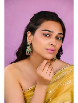 RIANA JEWELLERY - Small Chand Bali Earrings With Pastel Shades And Pearls