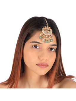RIANA JEWELLERY - Unique Jade Shape Maang Tikka