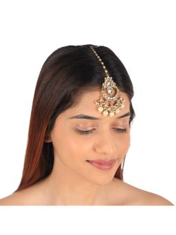 RIANA JEWELLERY - Gold Finish Pearl Maang Tikka