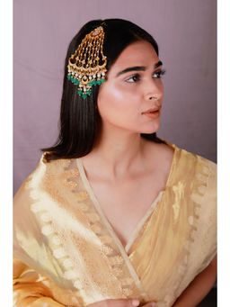 RIANA JEWELLERY - 22Kt Gold Plated Traditional Handcrafted Green Passa