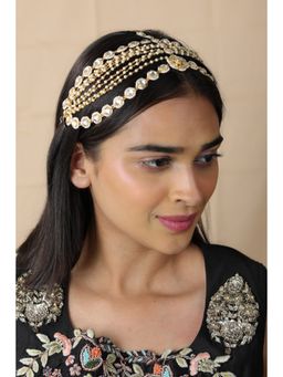 RIANA JEWELLERY - Bridal Wear Matha Patti In Ethnic Royal Style With Pearls In 3 Layers