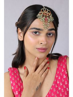 RIANA JEWELLERY - Pink Maang Tikka/Wedding Wear/Indian Jewellery