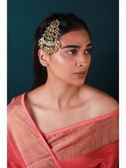 RIANA JEWELLERY - Green Floral Passa With Tiny Pearl