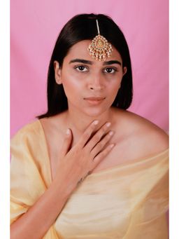 RIANA JEWELLERY - Traditional Gold Plated Pearl Beads Jadtar Maang-Tikka