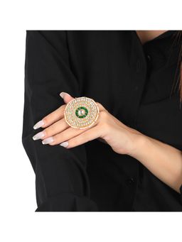 RIANA JEWELLERY - Gold Plated Green Ring