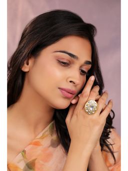 RIANA JEWELLERY - White Jadtar Stone Festival Ring