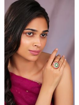 RIANA JEWELLERY - Multicolour Floral Adjustable Ring