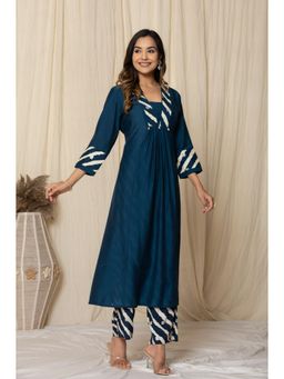 Autumnlane - Mika Cobalt Cotton Kurta Pant (Set of 2)