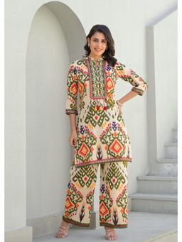 Autumnlane - Pavitra Vibe Cotton Ikat Print Co-Ord (Set of 2)