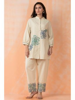 Autumnlane - Sabhya Hibis Embroidery Cotton Co-Ord (Set of 2)