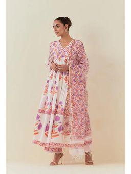 Autumnlane - Samragi Lily Pure Cotton Premium Anarkali and Pant with Dupatta (Set of 3)