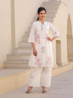 Autumnlane - Tridhara Angel Embroidery Cotton Mul Co-Ord (Set of 2)