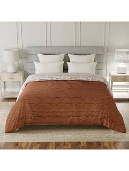 Layers - Lumina Floret Cotton 144 TC Brown Abstract Double Reversible Comforter