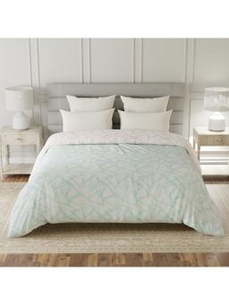 Layers - Lumina Floret Cotton 144 TC Blue Geometric Double Reversible Comforter