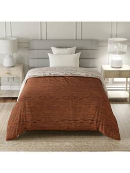 Layers - Lumina Floret Cotton 144 TC Brown Abstract Single Reversible Comforter