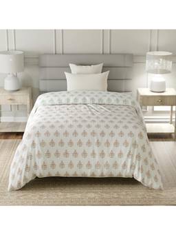 Layers - Lumina Floret Cotton 144 TC White Floral Single Reversible Comforter