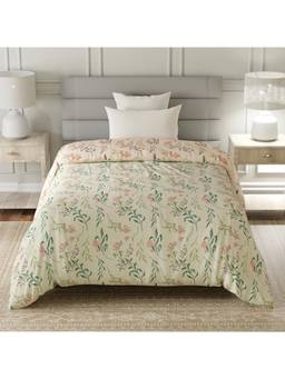 Layers - Lumina Floret Cotton 144 TC Yellow Floral Single Reversible Comforter