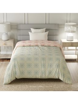 Layers - Lumina Floret Cotton 144 TC Green Floral Single Reversible Comforter