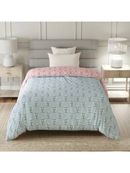 Layers - Lumina Floret Cotton 144 TC Blue Floral Single Reversible Comforter