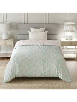 Layers - Lumina Floret Cotton 144 TC Blue Geometric Single Reversible Comforter