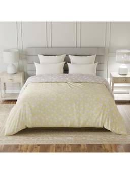 Layers - Lumina Floret Cotton 144 TC Yellow Floral Double Reversible Comforter